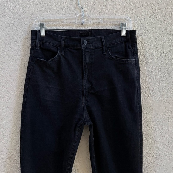 Mother Jeans The Hustler Ankle Fray High Denim Casual Comfort Not Guilty Black - Picture 5 of 14